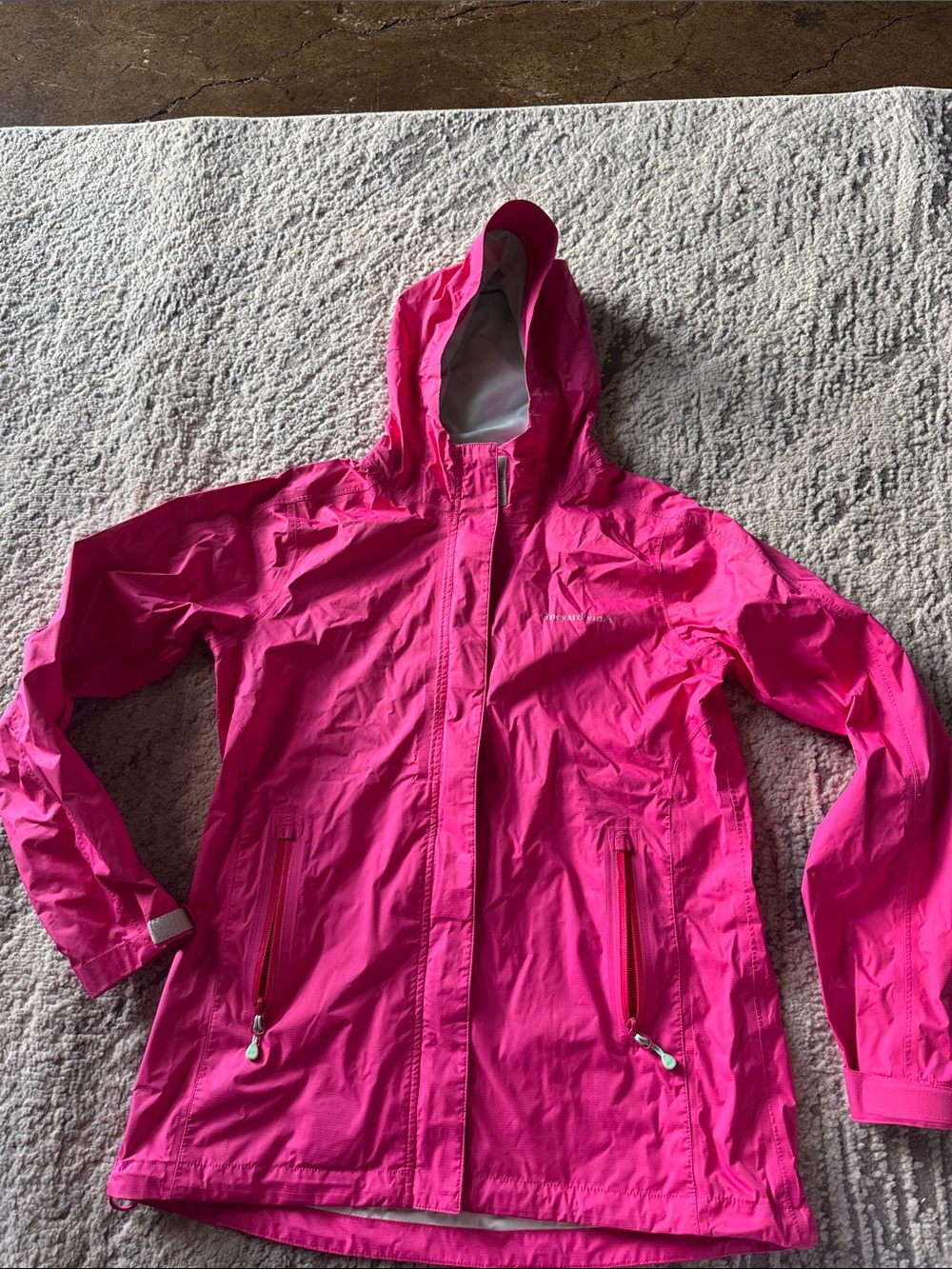 Vineyard Vines Womens' Hot Pink Hooded Raincoat